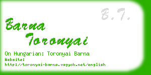 barna toronyai business card